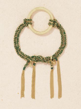 Carolina Bucci Bracciale In Oro 18 Carati E Seta Lucky