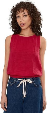 Michael Stars Janelle Tie Neck Tank Top Womens Clothing Lacquer : XL (US 10-12), Cotton