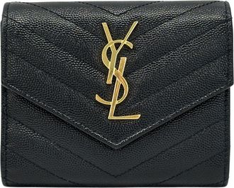 Saint Laurent Black Leather Wallet (Tri-Fold) (Pre-Owned)