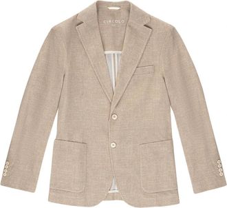 Circolo 1901 Basic Jas in Visgraat - Heren - Business blazers - Beige - XL - Katoen - Kostuums