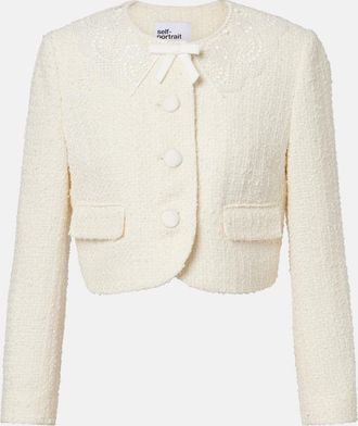 Self Portrait Chaqueta de boucl&eacute; con encaje