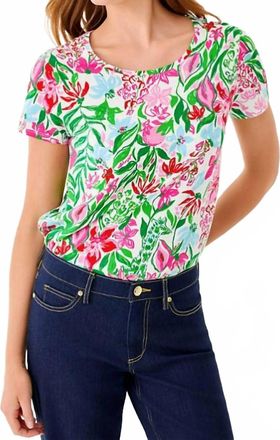 Lilly Pulitzer Etta Scoop Neck Top In Multi Glowing Gardens