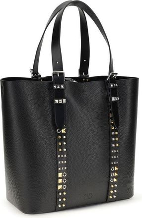 Valentino Garavani Mens Black Calf Leather Bos Taurus Shoulder Bag