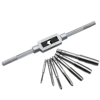 OEM Juego De 8 Machos De Roscar M&eacute;tricos Para M&aacute;quina De Roscar Manual M3 M4 M5 M6 M8 M10 M12 Con 1 Llave Ajustable De 1/16 A 1/2