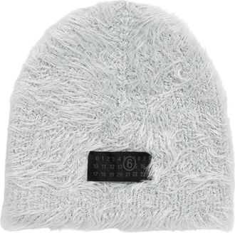 Maison Margiela Faux Fur Numeric Beanie - Dames - Hoeden - Grijs - S - Polyester - Accessoires