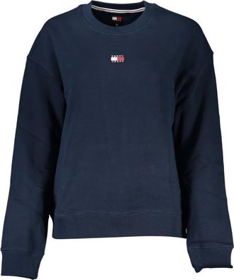 Tommy Hilfiger Blauwe Geborduurde Sweater met Lange Mouwen - Dames - Sweatshirts - Blauw - S - Katoen - Hoodies & sweatvesten