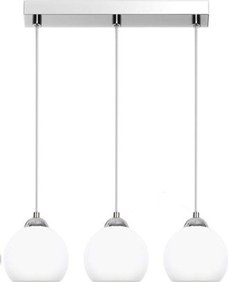 OEM L&aacute;mpara Colgante De Techo Cromada Con Pantalla Blanca Moka Silver 13-672