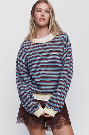 Pilcro Niki Long Sleeve Bubble Sweatshirt