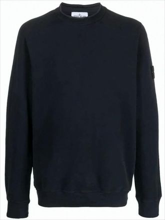 Stone Island Black Long-Sleeve Crewneck Sweatshirt