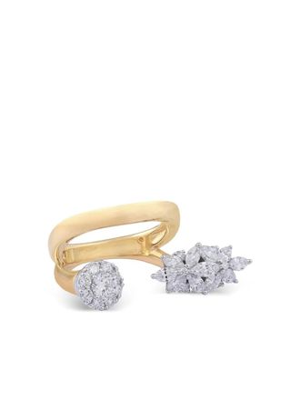Yeprem 18K white and yellow gold Strada diamond ring - women - 18kt White Gold/18kt Yellow Gold/Diamond - 6 3/4