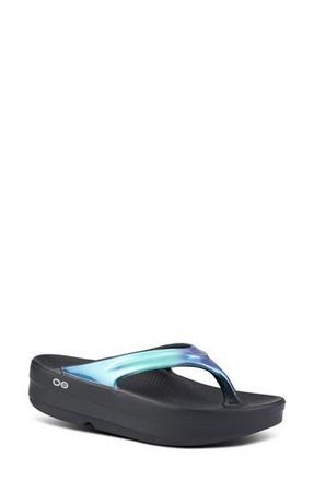 Oofos OOmega OOlala Luxe Flip Flop in Atlantis at Nordstrom Rack, Size 10
