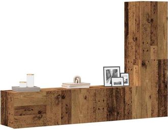 vidaXL Vidaxl - Muebles De Tv De Pared 3 Uds Madera Vieja Madera De Ingenier&iacute;a