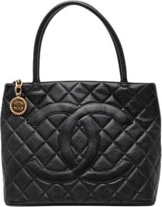 Chanel Pre-owned Medallion Tote - Dames - Vintage Handtas - Zwart - ONE Size - Leer - Vintage