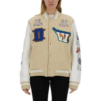 Off-white Thunderbolt Varsity - female - Off White - Bomber Jackets - Beige - M - Jackets