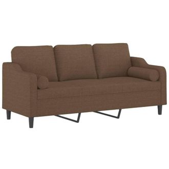 vidaXL Vidaxl - Sof&aacute; De 3 Plazas Con Cojines Tela Marr&oacute;n 180 Cm