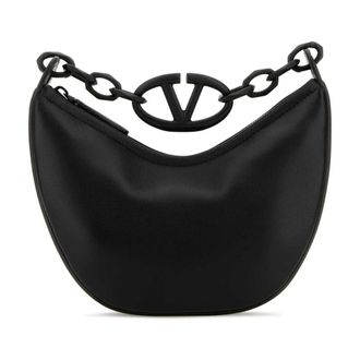 Valentino Garavani Handbags, female, Black, Size: ONE SIZE VLogo Moon Mini Hobo Bag