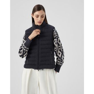 Brunello Cucinelli WomenS Black Stone Wool Quilted Jacket, Size 6