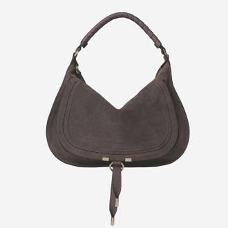 Chlo&eacute; Womens Suede Shoulder Bag Brown Leather