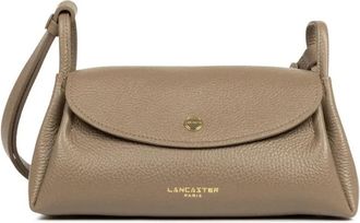 Lancaster Accordeon Dubbele Schoudertas Taupe-Goud - Dames - Schoudertassen - Oranje - ONE Size - Leer - Tassen