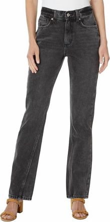 Free People Xena High Rise Slim Straight Jeans In Dark Knight