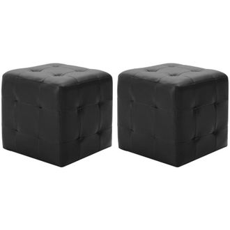 vidaXL Pouf 2 pz Nero 30x30x30 cm in Similpelle - Vidaxl