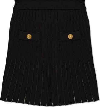 Balmain Rok met decoratieve zakken - Dames - Korte rokken - Zwart - S - Polyester - Rokken
