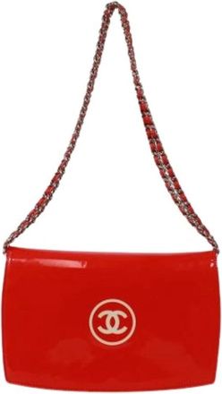 Chanel Pre-owned Shoulder Bags, female, Red, Size: ONE SIZE Pre-owned Patent Leather Shoulder Bag