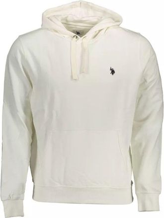 U.S.Polo Association Mens Fleece Hoodie Classic Style - Ivory Cotton - Size X-Large