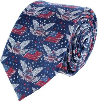 Trafalgar Store Legacy Soars Patriotic Bald Eagle Silk Novelty Necktie in Navy Blue at Nordstrom