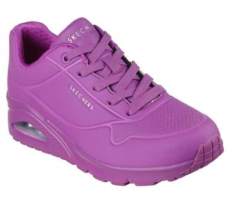 Skechers Womens Uno Stand on Air Sneaker, Magenta Durabuck Mesh, 6.5 UK