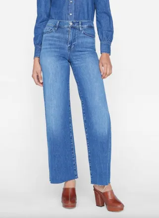 Frame Denim Le Slim Palazzo Raw After Jeans In Crossing