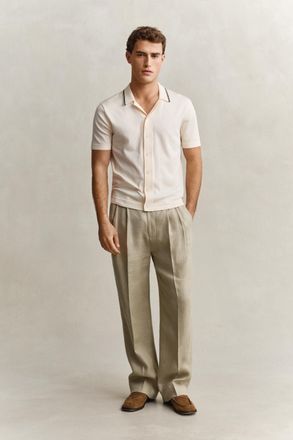 GANT Men Linen Suit Pants (46) FADED BEIGE