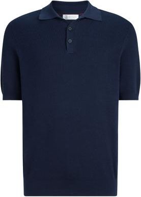 Brunello Cucinelli Rib knit polo in Navy Blue at Nordstrom, Size 54 It