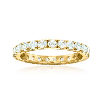 Ross-Simons Swiss Blue Topaz Eternity Band in 18kt Gold Over Sterling