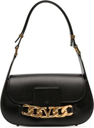 Valentino Pre-owned Shoulder Bags, female, Black, Size: ONE SIZE Pre-owned Leather Shoulder Bag