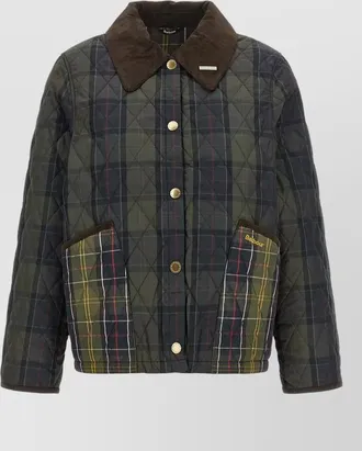 Barbour quilted cropped single breasted coat