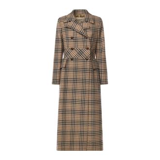 Valentino Garavani Jassen, Dames, Bruin, S, Wol, Houndstooth Wollen Jas