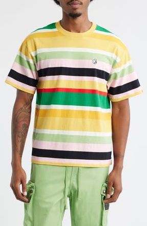 Billionaire Boys Club Treble Stripe Cropped Cotton Graphic T-Shirt in Yellow Multi at Nordstrom Rack, Size Small