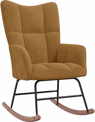 vidaXL Silla Mecedora De Terciopelo Marr&oacute;n Vidaxl