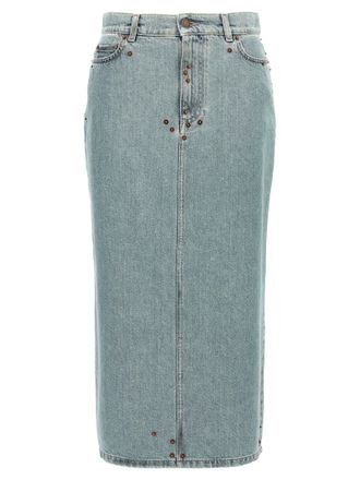 【関税&送料込】Moschino Long Denim Skirt Moschino Jeans Knee-Length Denim Skirt | Neiman Marcus