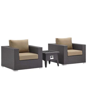 ModWay Outdoor Convene 3Pc Set Outdoor Patio With Fire Pit