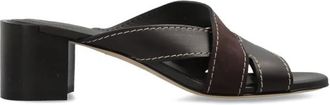 Tod's Sandalen met gekruiste bandjes - Dames - Muiltjes - Bruin - 39 1/2 EU - Leer - Schoenen