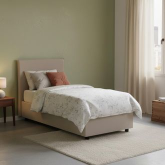 Talamo Italia Talamo Italia - Cama Individual Celestina, Cama Contenedor Con Tapizado En Ecopiel, 100% Made In Italy, Apertura Frontal, Adecuado Para Colch&oacute;n Cm 90x