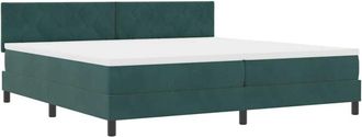vidaXL Vidaxl - Cama Tipo Box Spring Verde Oscuro 200 X 200 Cm Terciopelo