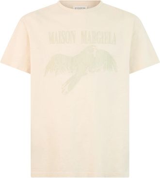 Maison Margiela Logo T-shirt - Heren - T-shirts - Beige - M - Katoen - Tops