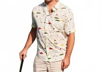 Pink Chicken Jack Button Down Shirt In Golf Tournament