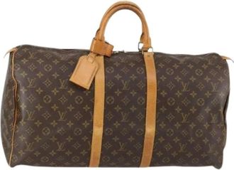 Louis Vuitton Pre-owned Weekend Bags, female, Brown, Size: ONE SIZE Pre-owned Vintage Canvas Weekend Bag