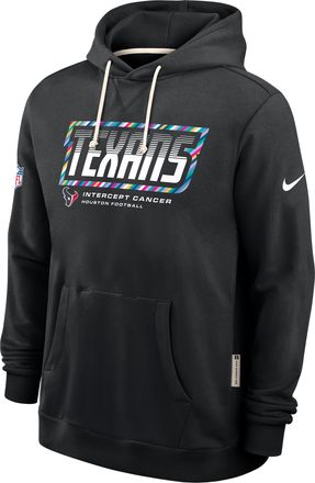 Nike Houston Texans Crucial Catch Sideline Standard Issue Nike Mens Dri-FIT NFL Pullover Hoodie in Black | 03AZ00AZUD-F9R