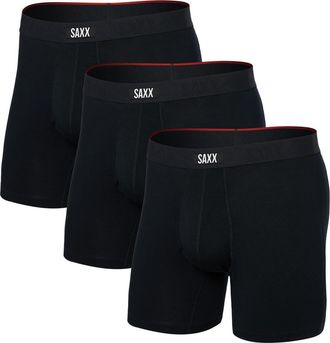 Saxx Assorted 3-Pack Vibe Xtra Super Soft Boxer Briefs in Black at Nordstrom, Size X-Large