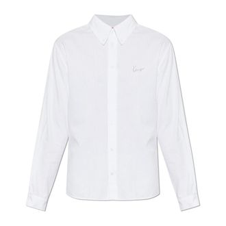 Kenzo Formal Shirts, male, White, Size: 2XL Shirt with embroidered logo